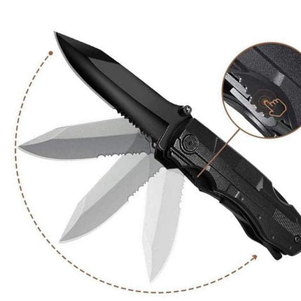 Multitool Zakmes 21 - in - 1 - Multifunctioneel Survival Mes en Tang - Gereedschap Outdoor - Jachtmes - Noodpakket Essential - RVS - Zwart - Seprio