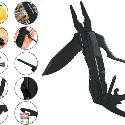 Multitool Zakmes 21 - in - 1 - Multifunctioneel Survival Mes en Tang - Gereedschap Outdoor - Jachtmes - Noodpakket Essential - RVS - Zwart - Seprio