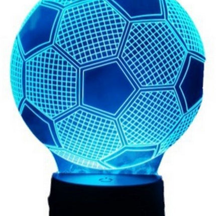 Nachtlamp – 3D lamp – LED - Voetbal - 16 kleuren - 3D Night Light - game - gaming - afstandsbediening – bureaulamp – sfeerlamp – cadeau – sinterklaas – kerst - Seprio