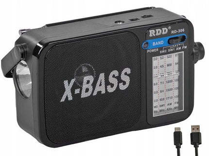 Nexara - Draagbare Noodradio - Radio op Batterijen - Incl. Zaklamp - Zwart - Seprio