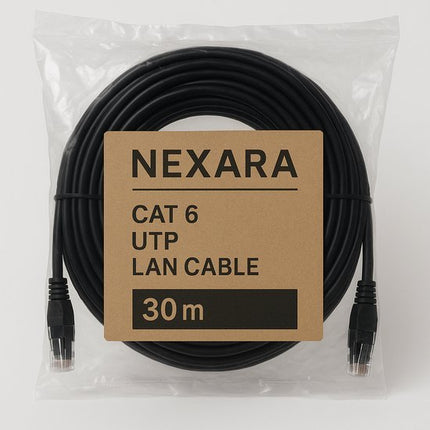 Nexara - Internetkabel 30 Meter - LAN Kabel CAT6 - UTP Kabel - Ethernet Cable - Zwart - Seprio