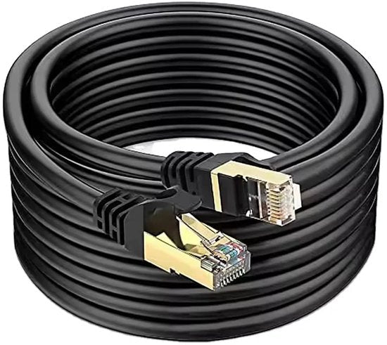 Nexara - Internetkabel 30 Meter - LAN Kabel CAT7 - UTP Kabel - Ethernet Cable - Zwart - Seprio
