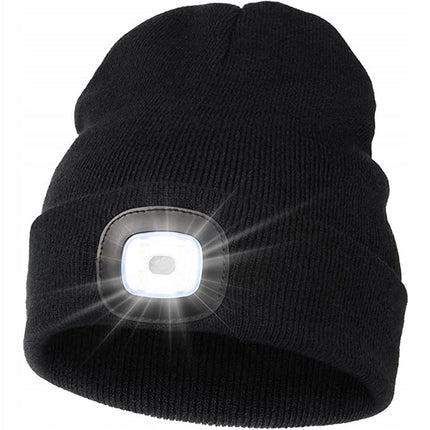 Nexara - Muts met Licht - Uitneembare LED Hoofdlamp - USB Oplaadbaar - 3 Lichtstanden - Zwart - Seprio