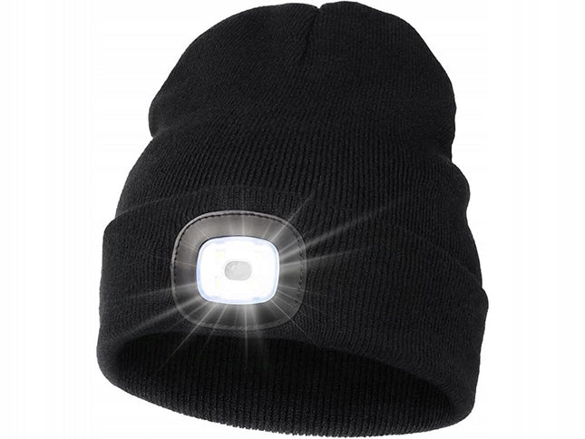 Nexara - Muts met Licht - Uitneembare LED Hoofdlamp - USB Oplaadbaar - 3 Lichtstanden - Zwart - Seprio