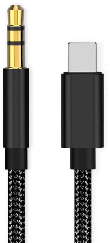 Nexara - USB - C naar 3.5mm AUX Kabel - Jack Kabel - Audio Kabel - Voor Auto, Koptelefoon & Speaker - 1 Meter - Zwart - Gevlochten - Seprio