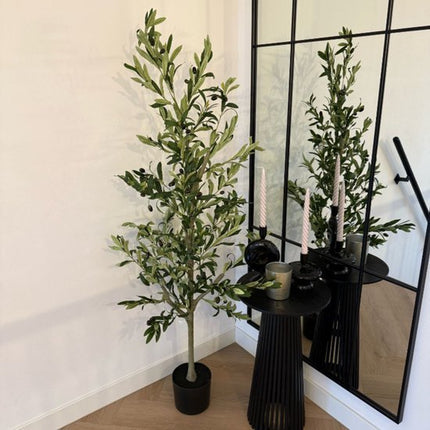 Olijvenboom - Kunstplant - 160 cm - incl. Olijfjes - Kunstplanten voor Binnen - Seprio