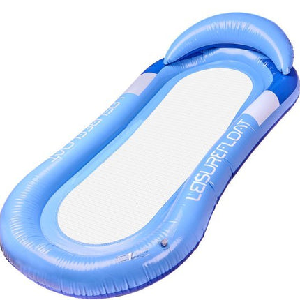 Opblaasbare Waterhangmat - Drijvend Luchtbed met Net - Zwemmatras voor Zwembad en Strand - Water Lounger met Hoofdkussen - Pool Float Stoel - Blauw - Max 80 kg - Seprio