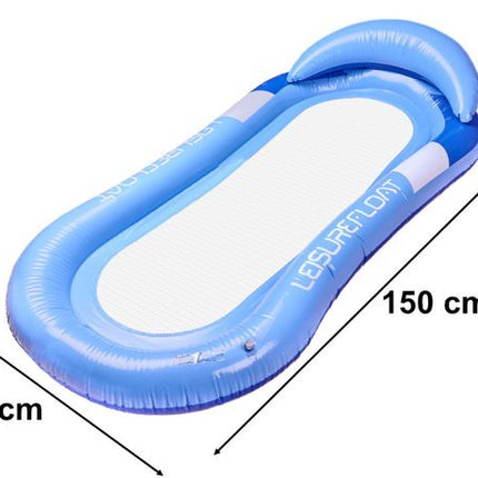 Opblaasbare Waterhangmat - Drijvend Luchtbed met Net - Zwemmatras voor Zwembad en Strand - Water Lounger met Hoofdkussen - Pool Float Stoel - Blauw - Max 80 kg - Seprio