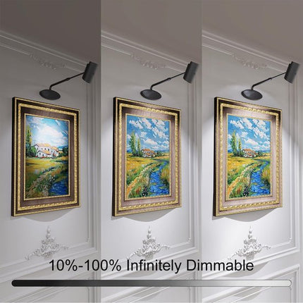 Oplaadbare Schilderijverlichting - Draadloze Wandlamp - Draadloze Spotjes - Draadloze Schilderijverlichting Oplaadbaar - Touch en Afstandsbediening - Dimbaar LED - Oplaadbare Schilderijlamp Snoerloos - Accu Schilderijlamp - USB - C - Zwart - Seprio