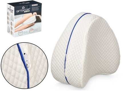 Orthopedisch Kniekussen voor Zijslapers - Ergonomisch Beenkussen voor in Bed - Ondersteunt Knieën Heupen en Rug - Houdingscorrectie bij Artrose en Heupklachten - Traagschuim Kniekussen - Wit - Seprio
