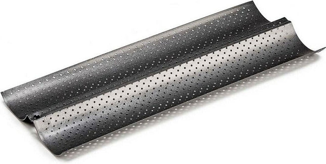 Ovenschaal Brood - Stokbrood - 16x2,5x38cm - Metaal - Donker Grijs - Koolstofstaal - Seprio