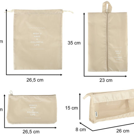 Packing Cubes Set - 8 - Delig - Koffer Organizer Set - Backpack & Koffer - Beige - Seprio
