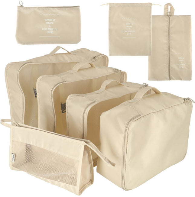 Packing Cubes Set - 8 - Delig - Koffer Organizer Set - Backpack & Koffer - Beige - Seprio