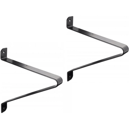 Plankdrager - Metaal - Zwart - Industrieel - 2 Stuks - 250 mm - Metalen Plankdragers voor Plankbevestiging - Seprio