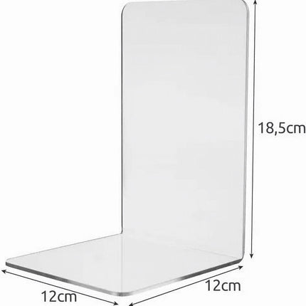 Qaan Living Doorzichtig Boekensteun - Plexiglas - XL - Set van 6 - Transparante Boekenstandaard - Boekenhouder - Boekensteun - Gemaakt van Stevig Plexiglas - Seprio
