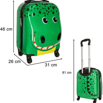 Reiskoffer Kind - Trolley - Handbagage Kinderen - Jongens en Meisjes - Krokodil - Groen - Seprio