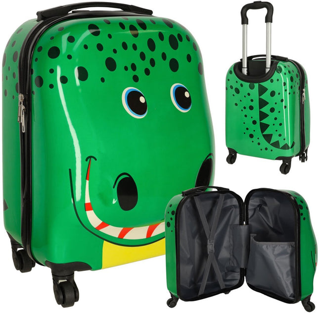 Reiskoffer Kind - Trolley - Handbagage Kinderen - Jongens en Meisjes - Krokodil - Groen - Seprio