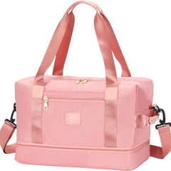 Reistas Handbagage - 40x20x25cm - Geschikt voor Ryanair en EasyJet - Underseat - Sporttas - Schoudertas - Roze/Zwart - Weekendtas - Seprio