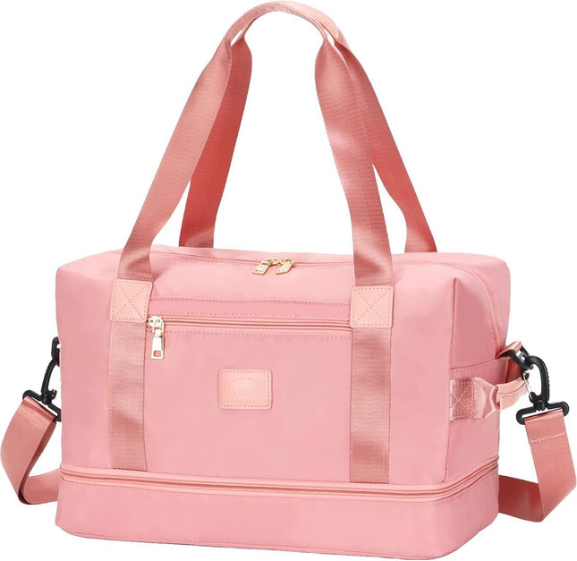 Reistas Handbagage - 40x20x25cm - Geschikt voor Ryanair en EasyJet - Underseat - Sporttas - Schoudertas - Roze/Zwart - Weekendtas - Seprio