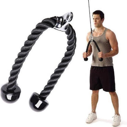 Rope gym - triceps - Trekkoord voor krachtstation tweehandig - touw fitness - krachtstation - handgreep - kabelbevestiging - Seprio