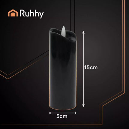 Ruhhy LED - kaarsen 12×15 cm – veilige, rookvrije kaarsen met flakkerend vlam - effect voor binnen en buiten - Seprio