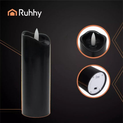 Ruhhy LED - kaarsen 12×15 cm – veilige, rookvrije kaarsen met flakkerend vlam - effect voor binnen en buiten - Seprio