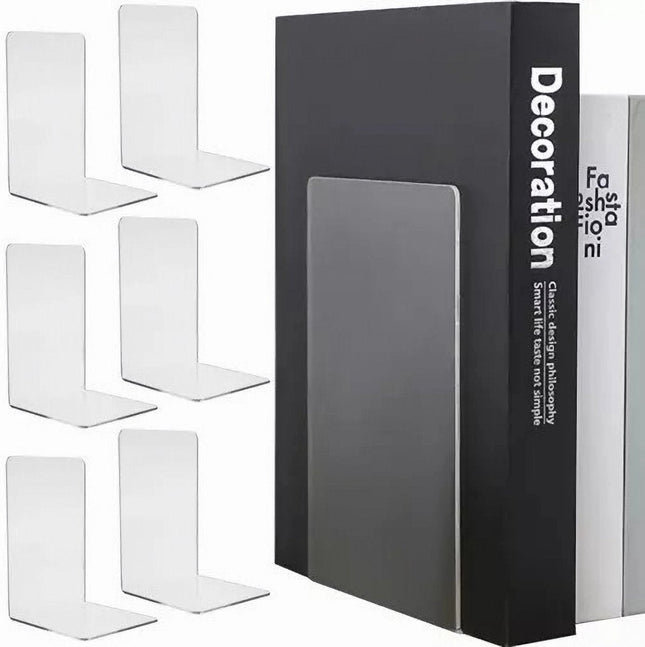 Ruhhy Set van Doorzichtige Boekensteunen - Plexiglas - Transparant - 18,5 x 12 x 12 cm - Boekenstandaard - Boekensteun - Boekenhouder - Book Holder - Seprio