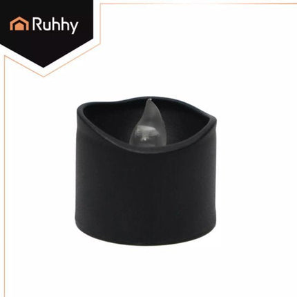 Ruhhy Zwarte LED kaarsen 12 stuks – warm wit flikkereffect, veilig zonder rook of vuur, inclusief batterijen - Seprio