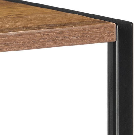 Schoenenrek 4 - Laags - Zwart - Houten Plank - Schoenenbank - Metaal - Schoenenkast - 30 x 63 x 63 cm - Seprio