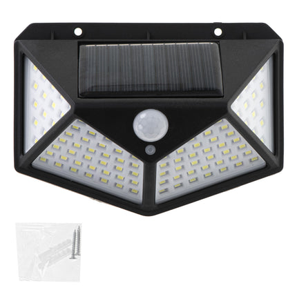 Merkloos - Buitenlamp met Bewegingssensor - Solar Wandlamp voor Buiten - 100 LED - Zwart