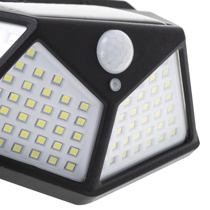 Merkloos - Buitenlamp met Bewegingssensor - Solar Wandlamp voor Buiten - 100 LED - Zwart