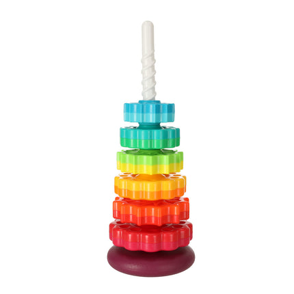 IKONKA - Stapeltoren Baby - Regenboog Stapelringen - Draaiend Stapelspeelgoed - Vanaf 12 Maanden