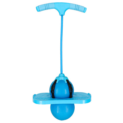 Merkloos - Pogo Springbal met Handgreep - Met Voetplaat en Pomp - Vanaf 6 Jaar - Max. 100 kg - Blauw