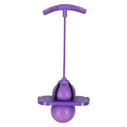 Merkloos - Pogo Springbal met Handgreep - Met Voetplaat en Pomp - Vanaf 6 Jaar - Max. 100 kg - Paars