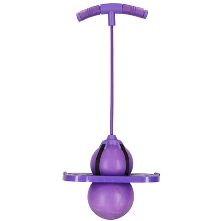 Merkloos - Pogo Springbal met Handgreep - Met Voetplaat en Pomp - Vanaf 6 Jaar - Max. 100 kg - Paars