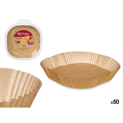 Kinvara - Airfryer Bakpapier Vierkant - Papieren Airfryer Bakjes - 50 Stuks - 24 x 24 x 5 cm