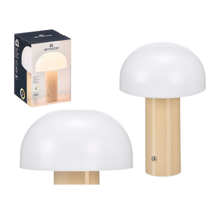 Giftdecor - LED Tafellamp en Nachtlampje - Touch Bediening - USB - 3 Lichtstanden - 22 cm - Beige