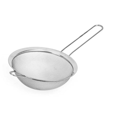 Kinvara - Zeef RVS - Fijnmazige Bolzeef en Keukenzeef - 14 cm - Met Handgreep en Steunbeugel
