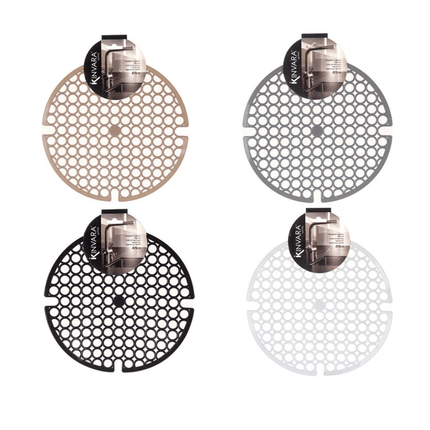 Set van 4 - Ronde Gootsteenmat 29 cm – Wit, Grijs, Zwart, Beige - PVC - Seprio