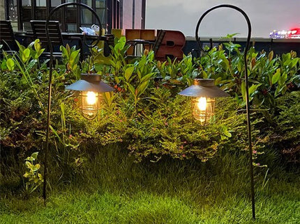 Solar Hanglamp Buiten - Warm Wit LED - Schemersensor en Bewegingssensor - Waterdicht Weerbestendig - Vintage Lantaarn - Hangend Met Handvat - Seprio