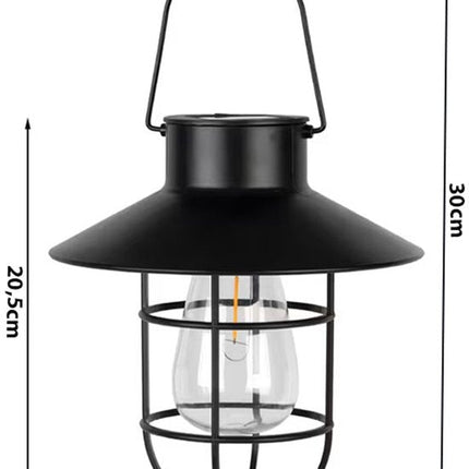 Solar Hanglamp Buiten - Warm Wit LED - Schemersensor en Bewegingssensor - Waterdicht Weerbestendig - Vintage Lantaarn - Hangend Met Handvat - Seprio
