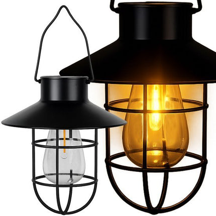 Solar Hanglamp Buiten - Warm Wit LED - Schemersensor en Bewegingssensor - Waterdicht Weerbestendig - Vintage Lantaarn - Hangend Met Handvat - Seprio