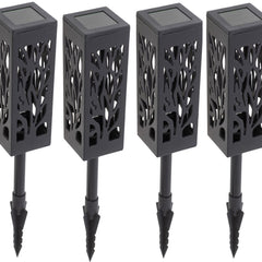 Solar Tuinfakkels - 4 stuks - 40cm - Tuinverlichting op zonne - energie - Kerstverlichting buiten - Solar tuinverlichting - Tuinlantaarns - Padverlichting - LED - Buitenverlichting - Vierkant - Seprio