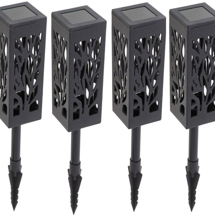 Solar Tuinfakkels - 4 stuks - 40cm - Tuinverlichting op zonne - energie - Kerstverlichting buiten - Solar tuinverlichting - Tuinlantaarns - Padverlichting - LED - Buitenverlichting - Vierkant - Seprio