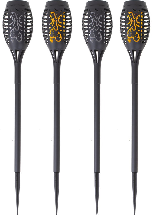 Solar Tuinfakkels - 4 stuks - 49,5cm - Tuinverlichting op zonne - energie - Kerstverlichting buiten - Solar tuinverlichting - Tuinlantaarns - Padverlichting - LED - Buitenverlichting - Seprio