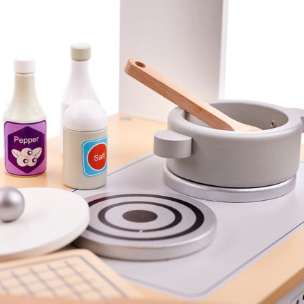 Speelkeuken Hout - Modern - Kinderkeuken incl. 11 Speelgoed Keukenaccessoires - Luxe en Compleet - Premium - Seprio