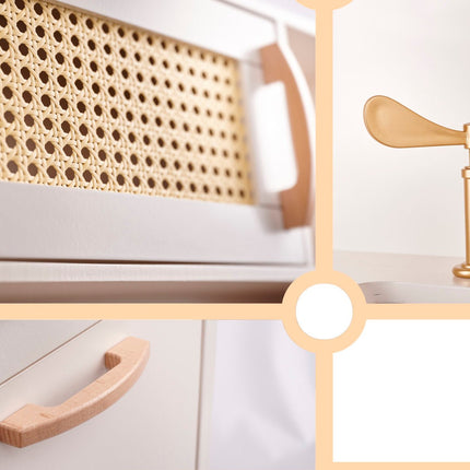 Speelkeuken Hout Roze - Boho - Retro - Kinderkeuken incl. 8 Speelgoed Keukenaccessoires - Luxe en Compleet - Premium - Seprio