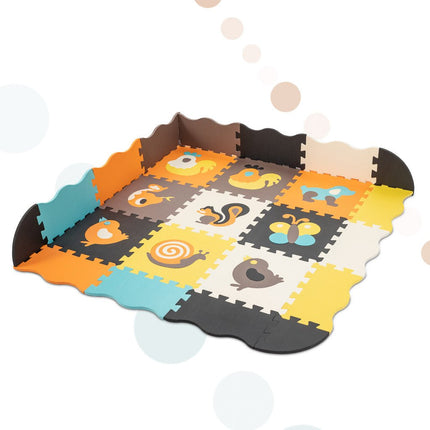 Speelmat Baby XL - 114x114cm - 25 - delige Puzzelmat - Foam - Opvouwbaar - Tegels - Speeltapijt - Multicolor - Dieren - Schuimmat - Kleurrijk - Dieren - Seprio