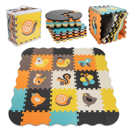 Speelmat Baby XL - 114x114cm - 25 - delige Puzzelmat - Foam - Opvouwbaar - Tegels - Speeltapijt - Multicolor - Dieren - Schuimmat - Kleurrijk - Dieren - Seprio