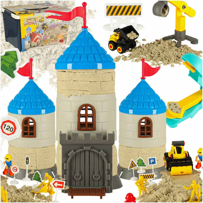 Speelzand - Magic Sand - 1100 Gram - Kasteelset - Inclusief Vormpjes en Accesoires - Sensorisch Speelgoed - Seprio